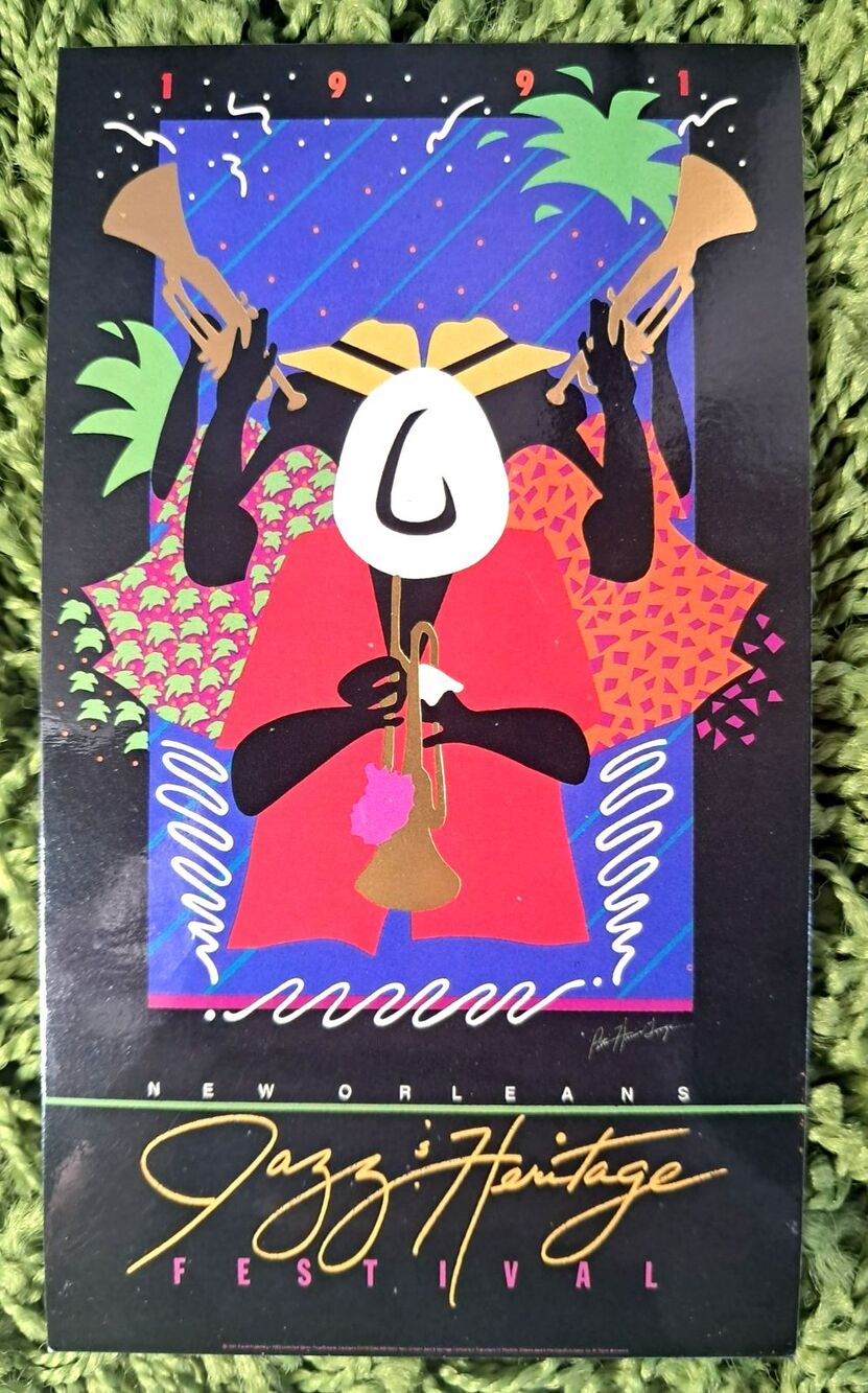 Rare 1991 New Orleans Jazz & Heritage Festival Postcard 3.5x6 Patti Harris Googe